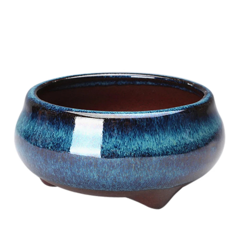 Chinese Style Bonsai Pots Breathable Stoneware Bonsai Pots With Holes Chinese Style Bonsai Training Flowerpot Ceramic Crafts