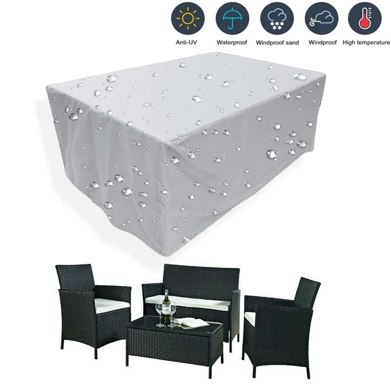 Outdoor Waterproof Garden Furniture Covers Patio Rain Snow Garden Cover for Table Sofa Chair Gray Big