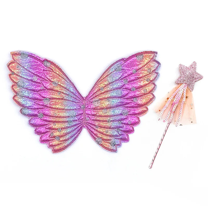Rainbow Unicorn Dress with Flower Angel Wings Party Dress Princess Costume Cosplay Pony Ball Gown Baby Kids Dresses for Girls