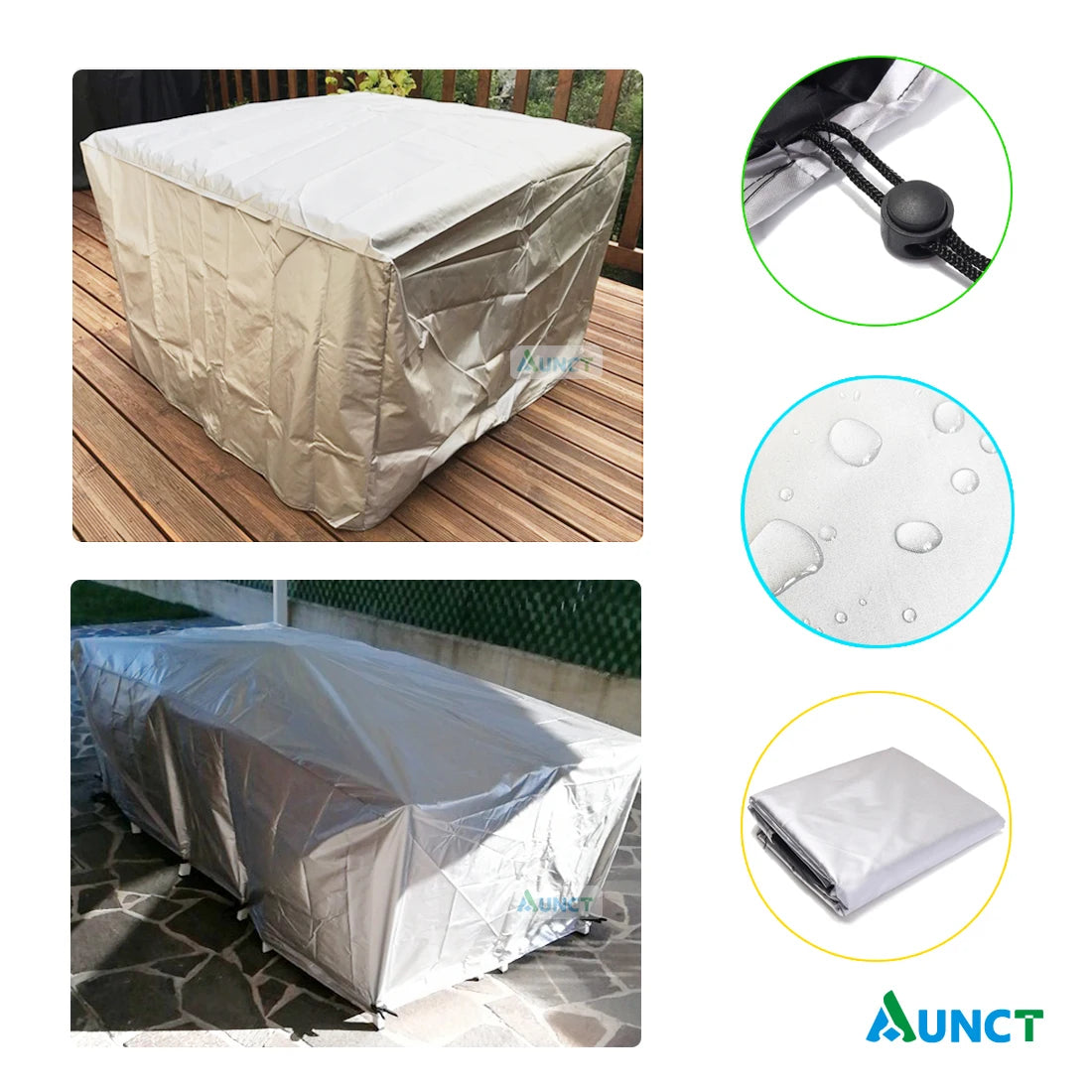 Outdoor Waterproof Garden Furniture Covers Patio Rain Snow Garden Cover for Table Sofa Chair Gray Big