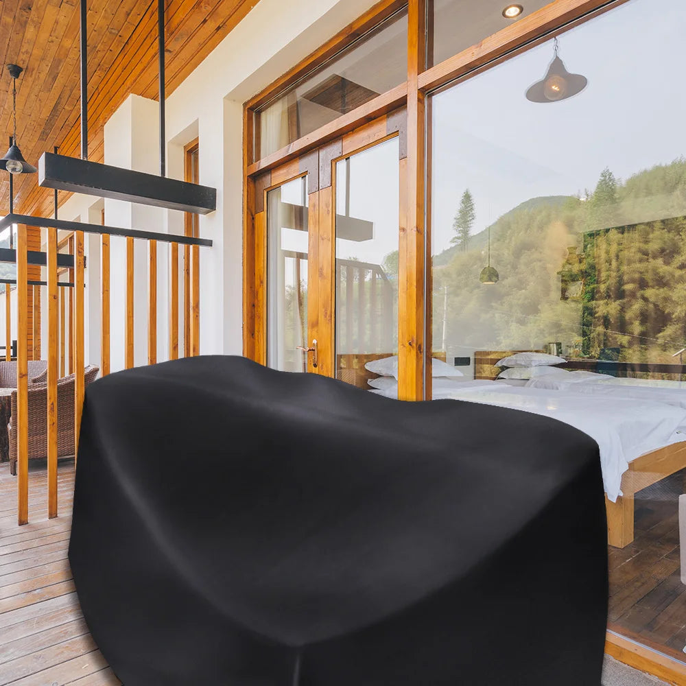 Outdoor Furniture Cover with Handles and Durable Hem Cord   Waterproof UV Resistant Fabric Table and Chair Sofa Covers