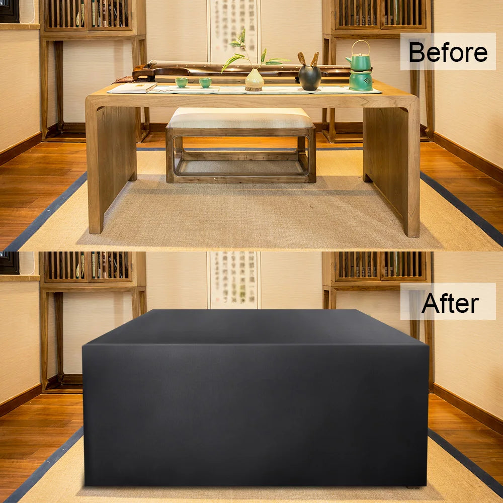Outdoor Furniture Cover with Handles and Durable Hem Cord   Waterproof UV Resistant Fabric Table and Chair Sofa Covers