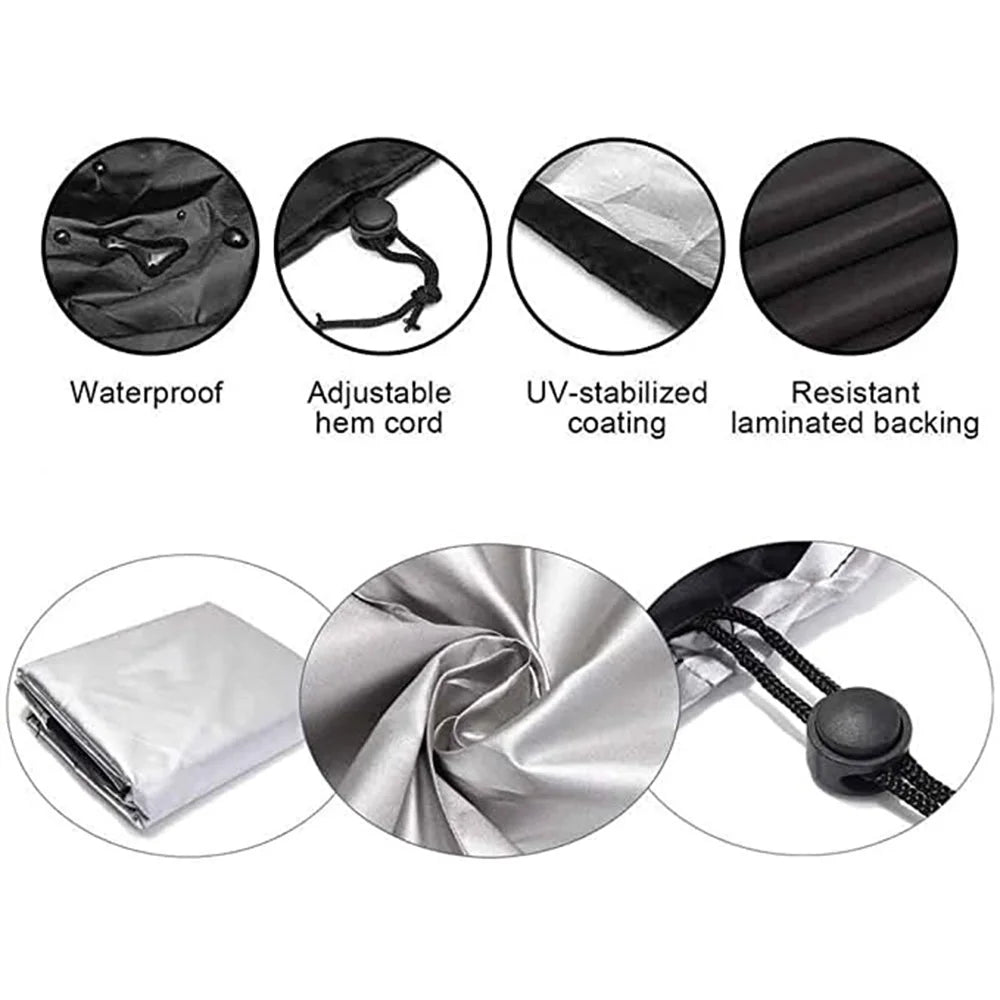 Outdoor Furniture Cover with Handles and Durable Hem Cord   Waterproof UV Resistant Fabric Table and Chair Sofa Covers
