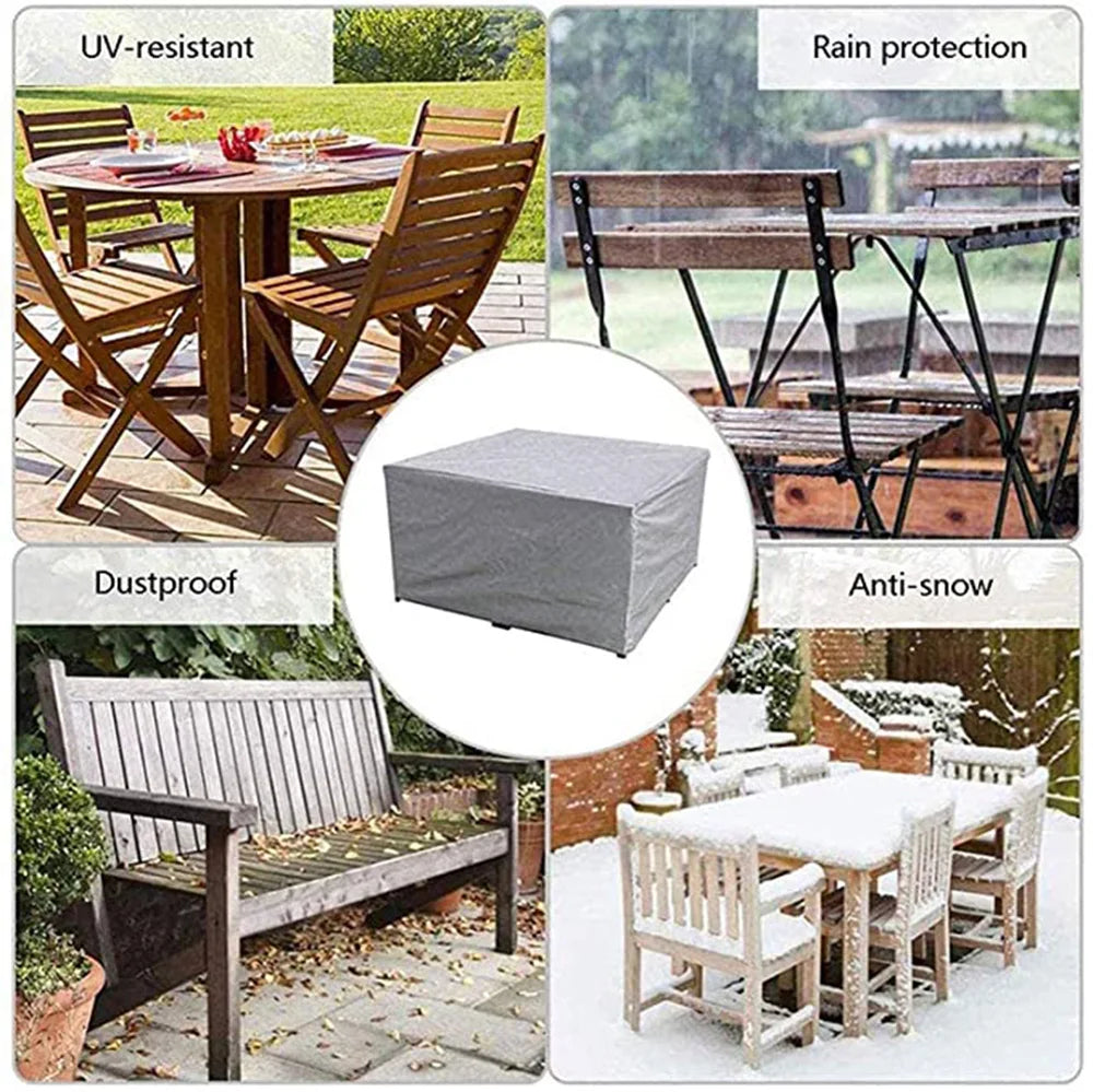 Outdoor Furniture Cover with Handles and Durable Hem Cord   Waterproof UV Resistant Fabric Table and Chair Sofa Covers