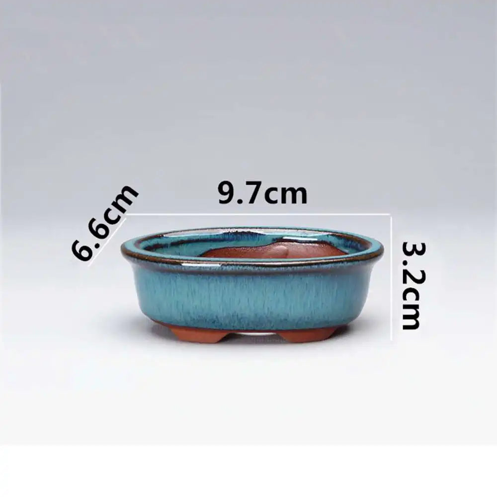 Chinese Style Bonsai Pots Breathable Stoneware Bonsai Pots With Holes Chinese Style Bonsai Training Flowerpot Ceramic Crafts