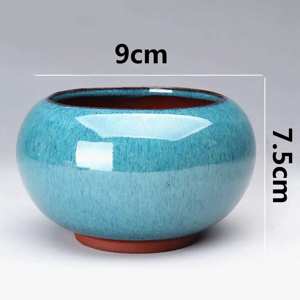 Chinese Style Bonsai Pots Breathable Stoneware Bonsai Pots With Holes Chinese Style Bonsai Training Flowerpot Ceramic Crafts