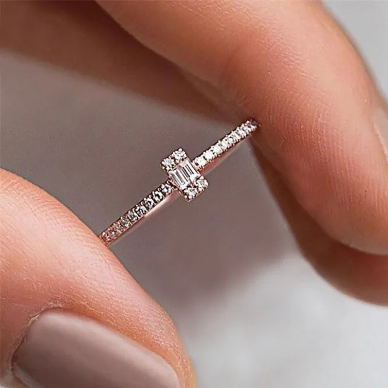 Huitan Delicate Girls Finger Rings with CZ Party Daily Wear Fashion Versatile Accessories for Women Minimalist Gift 2021 Jewelry