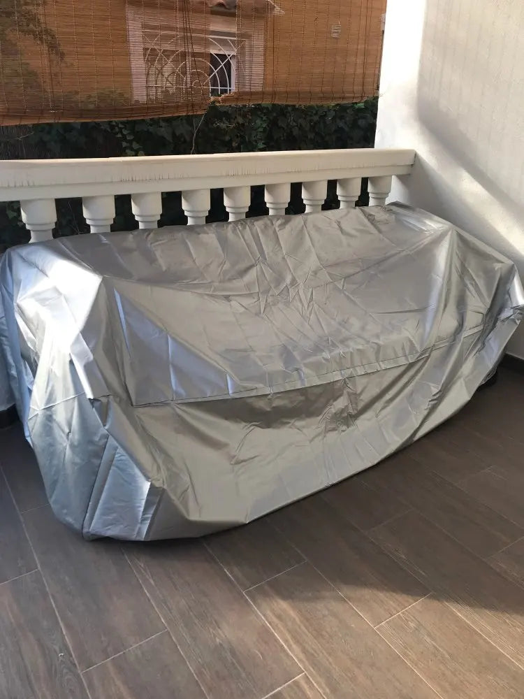 Outdoor Furniture Cover with Handles and Durable Hem Cord   Waterproof UV Resistant Fabric Table and Chair Sofa Covers