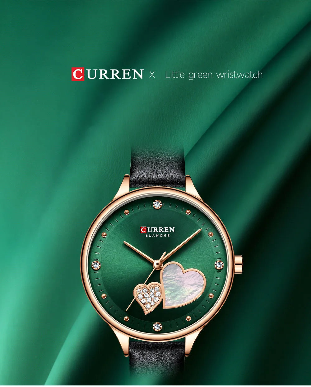 CURREN Watches Women Fashion Leather Quartz Wristwatch Charming Rhinestone Female Clock Zegarki Damskie