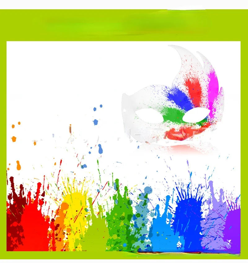 12/20/24 Pcs Halloween Mask DIY Paintable Blank Mask Paper Art Masks DIY Painting Masks For Masquerade Cosplay Party