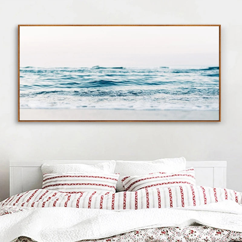 Ocean Photography Prints Modern Wall Art Hamptons Decor Ocean Waves Coastal Landscape Canvas Painting Picture Home Wall Decor