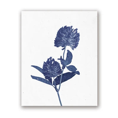 Pressed Blue Wild Flowers Wall Art Canvas Painting Hampton Style Posters Botanical Prints Blue and White Pictures Home Decor