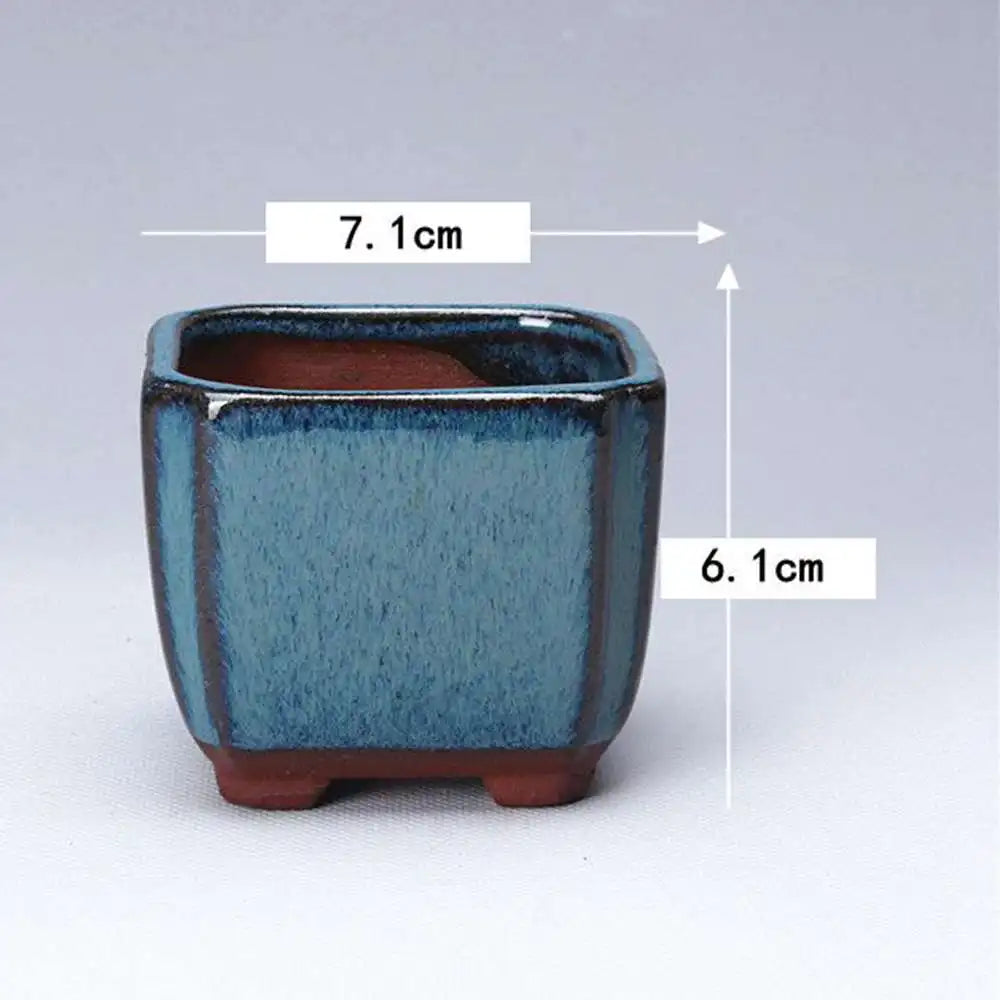 Chinese Style Bonsai Pots Breathable Stoneware Bonsai Pots With Holes Chinese Style Bonsai Training Flowerpot Ceramic Crafts