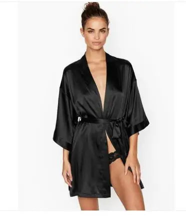 Summer Champagne Chinese Bride Wedding Robe Satin Sleepwear Women Nightgown Sexy Nightdress Lady Kimono Bathrobe Gown Negligee