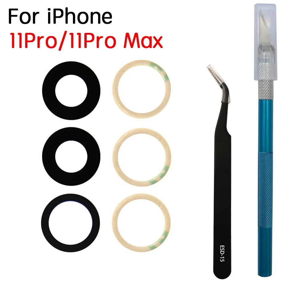 Back Camera Glass For iPhone 11 12 13 14 15 Plus MIni Pro Max Rear Camera Lens With Adhesive And Remove Tools Replacement