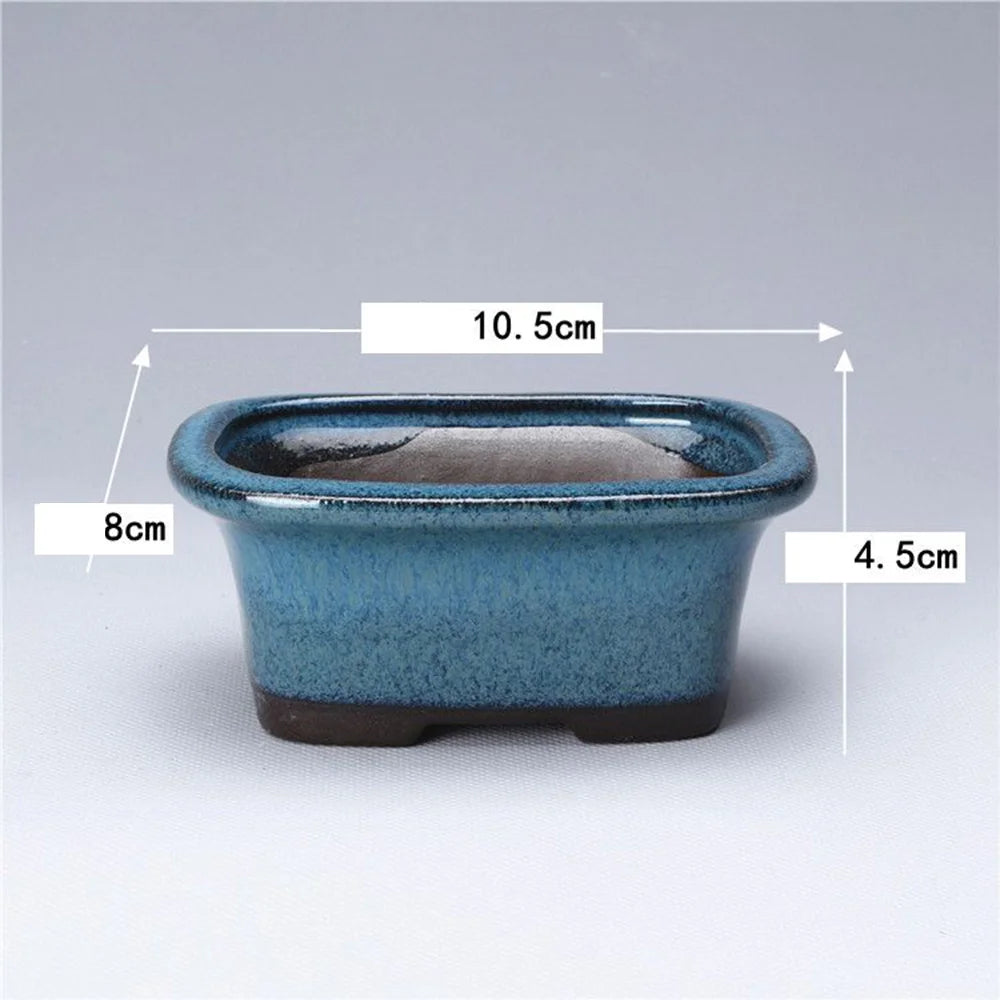 Chinese Style Bonsai Pots Breathable Stoneware Bonsai Pots With Holes Chinese Style Bonsai Training Flowerpot Ceramic Crafts