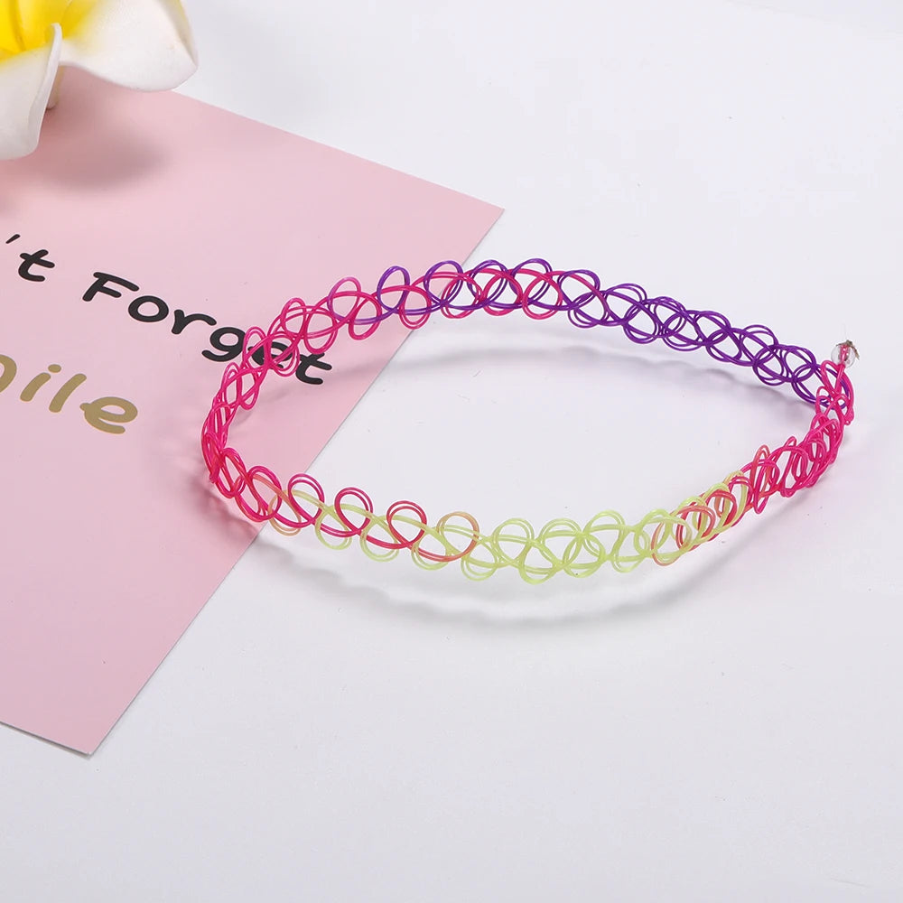 ZS 12Pcs Vintage Stretch Choker Necklace Lady Girl Tattoo Choker Necklace Punk Retro Gothic Elastic Necklaces for Women