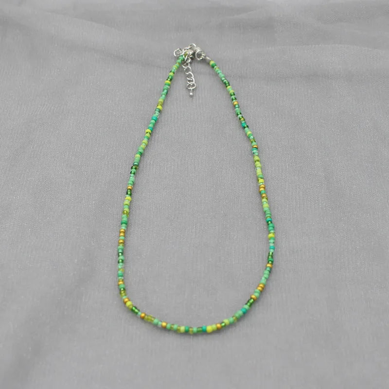 Simple Seed Beads Strand Choker Necklace Women String  Collar Charm Colorful Handmade Bohemia Collier Femme Jewelry Gift