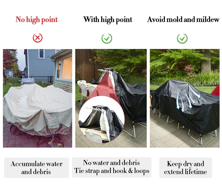 Outdoor Waterproof Garden Furniture Covers Patio Rain Snow Garden Cover for Table Sofa Chair Gray Big