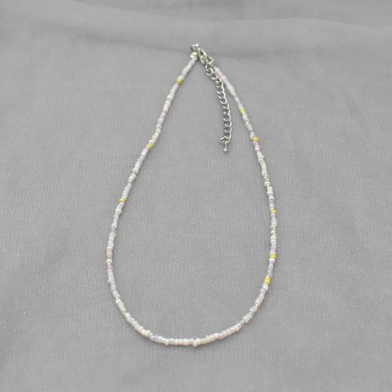 Simple Seed Beads Strand Choker Necklace Women String  Collar Charm Colorful Handmade Bohemia Collier Femme Jewelry Gift