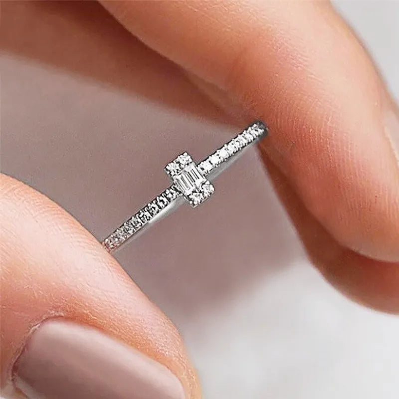 Huitan Delicate Girls Finger Rings with CZ Party Daily Wear Fashion Versatile Accessories for Women Minimalist Gift 2021 Jewelry