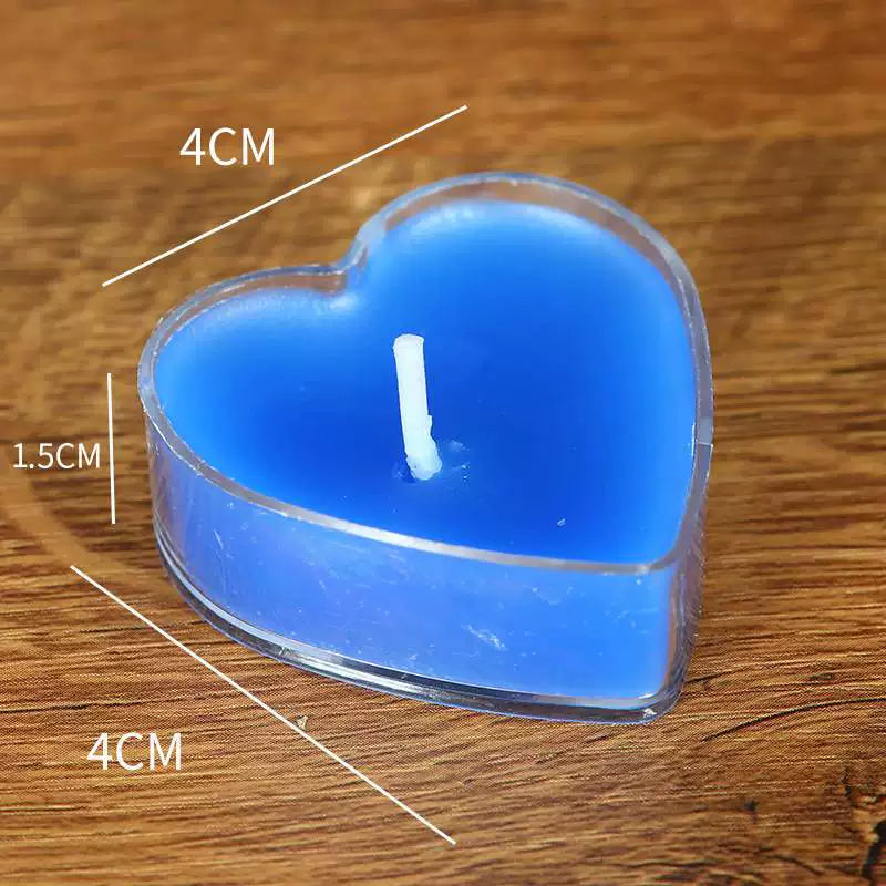 9Pcs Scented Aromatic Candle Smokeless Light Tea Wax Candles Gift Heart-Shape Wedding Festival Party Home Decoration Supplies