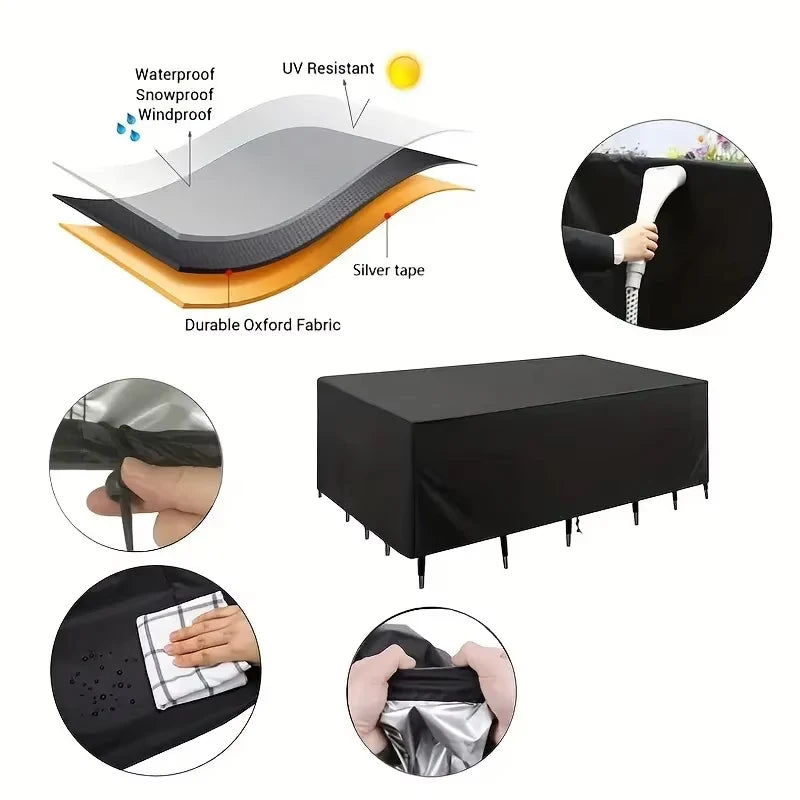 Terrace Patio Furniture Cover Waterproof 210d Furniture Cover, Suitable For Outdoor Sofa Set