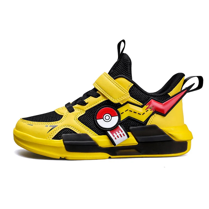 Pokemon Pikachu Children Sports Shoes Spring and autumn Fashion Anime Boy Sneakers Student Breathable Non-slip Running Shoe