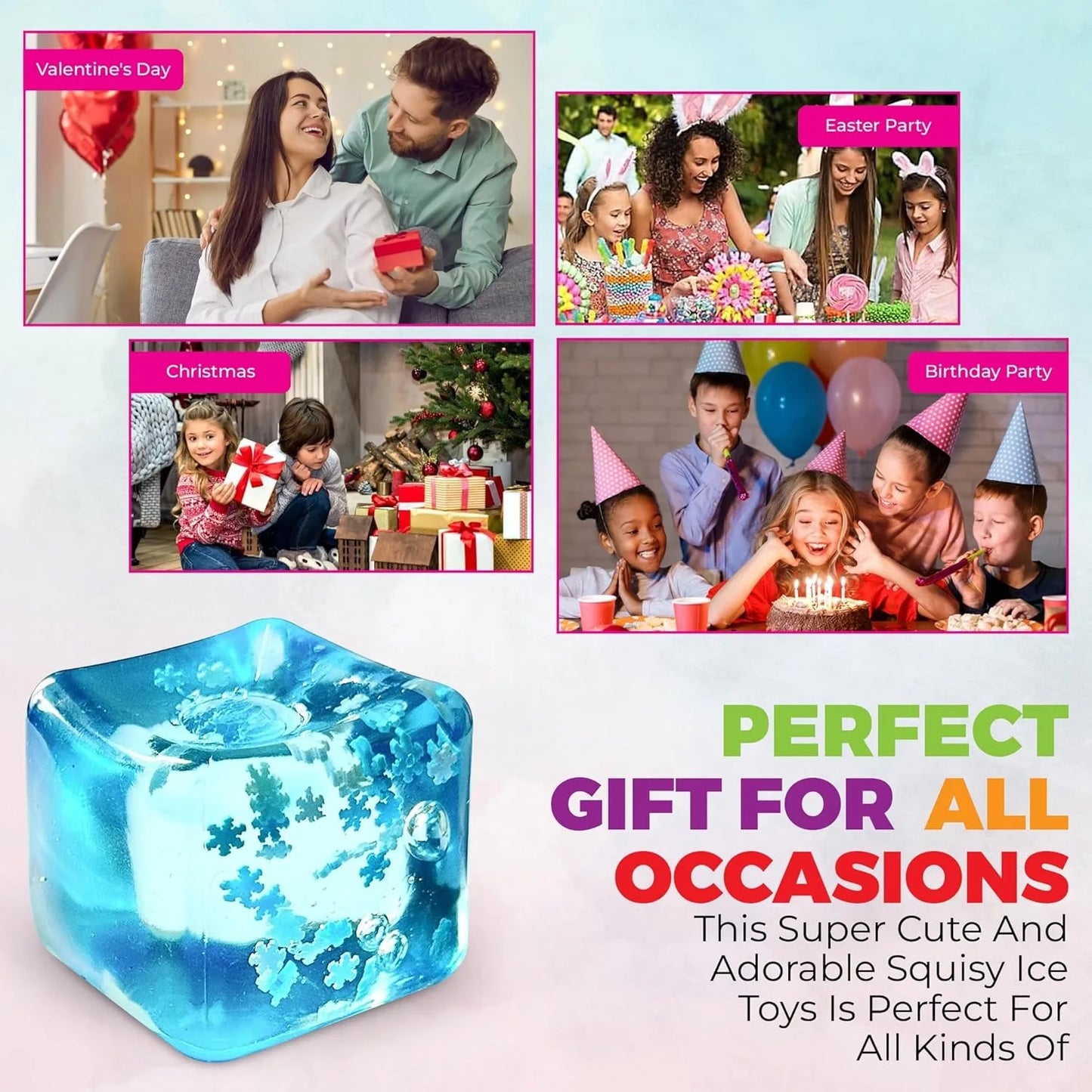 1PC Fidget Ice Cube Slow Rising Balls Sensory Fidget Toy Adults Stress Relief Squeeze Hand Exercise Calming Tool for Kids Adults