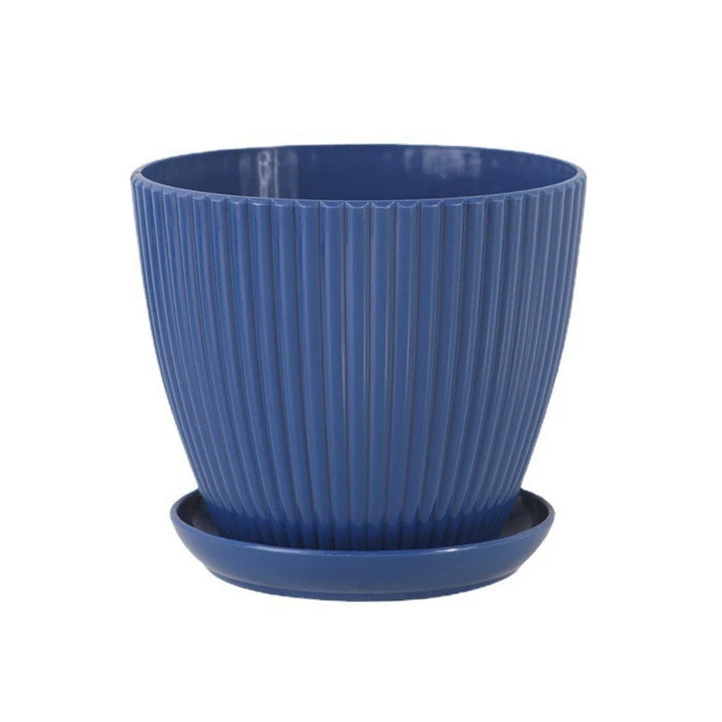 Plastic Planter Flower Pots with Tray Thickened Double Layer Flower Pot Indoor Succulent Potted Desktop Decoration