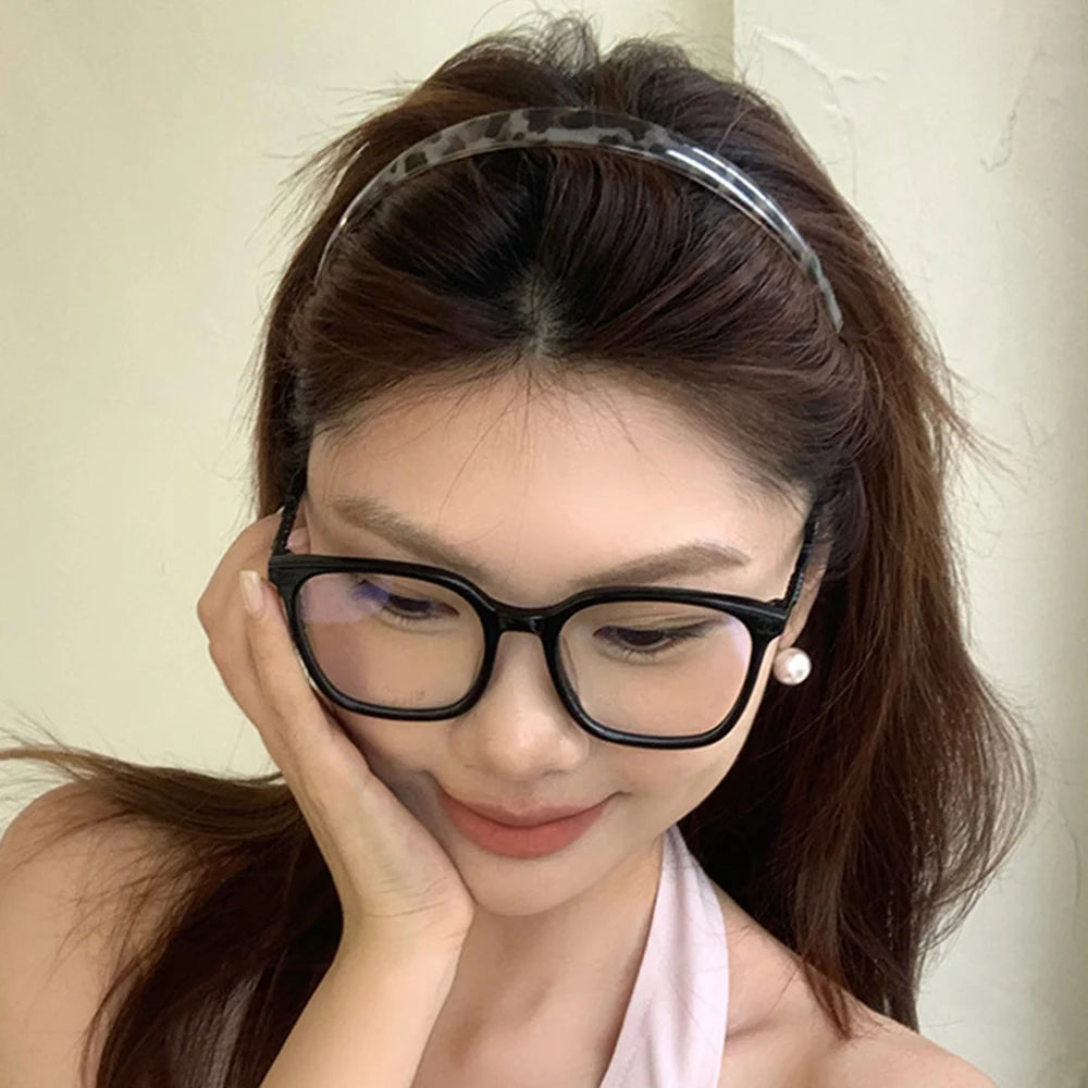 Fashion Sunglasses shaped Headband Anti-Slip Acrylic Hairbands for Women Invisible Hair Hoops Fixed Headband Hair Accessories