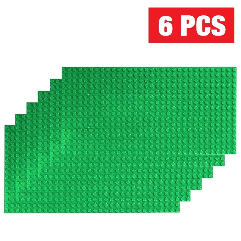 6PCS Classic Base Plate 32x32 16x32 Dots Baseplate Bricks DIY Assembly ABS Plastic Building Blocks Compatible Brand Figures City