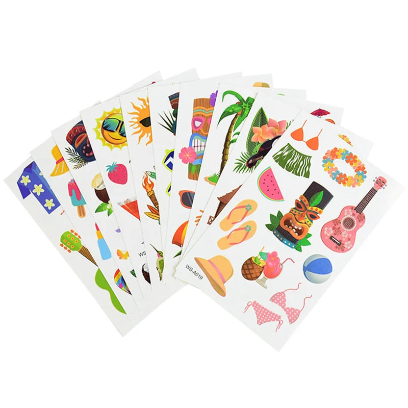 Hawaiian Party Aloha Temporary Tattoo Sticker Waterproof