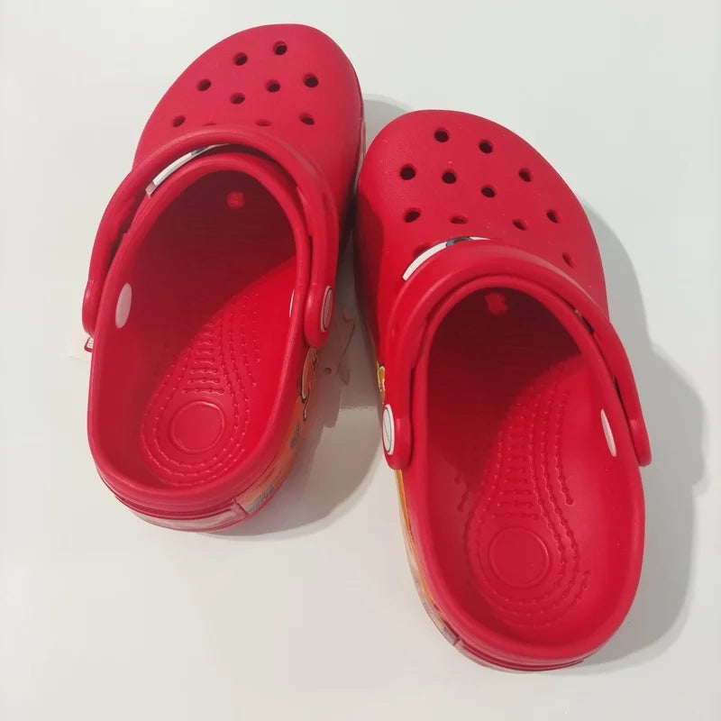 95 Automotive Theme Children Glowing Slippers Outdoor House Slippers Non-Slip Wear-Resistant Baotou Beach Sandals Practical Gift