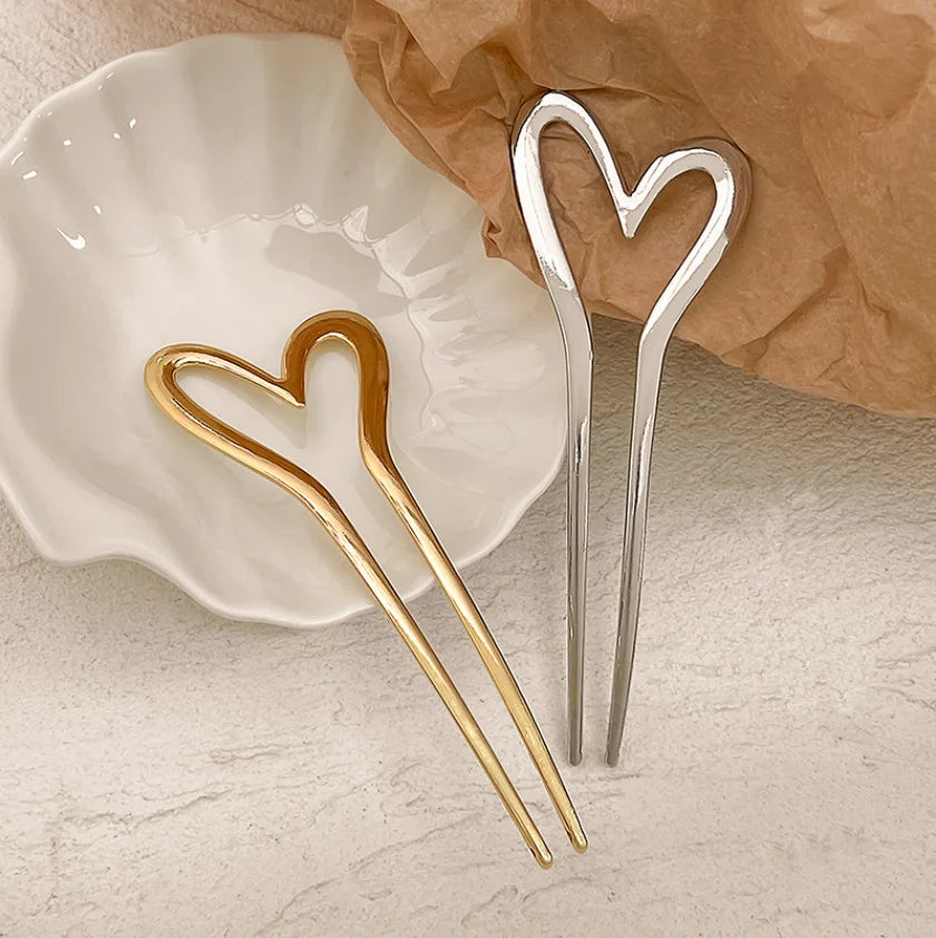 Vintage Metal U-Shaped Hair Fork Fashion Geometric Irregular Alloy Hairpin Clips Headwear Women Girls Simple Hair Sticks Gifts