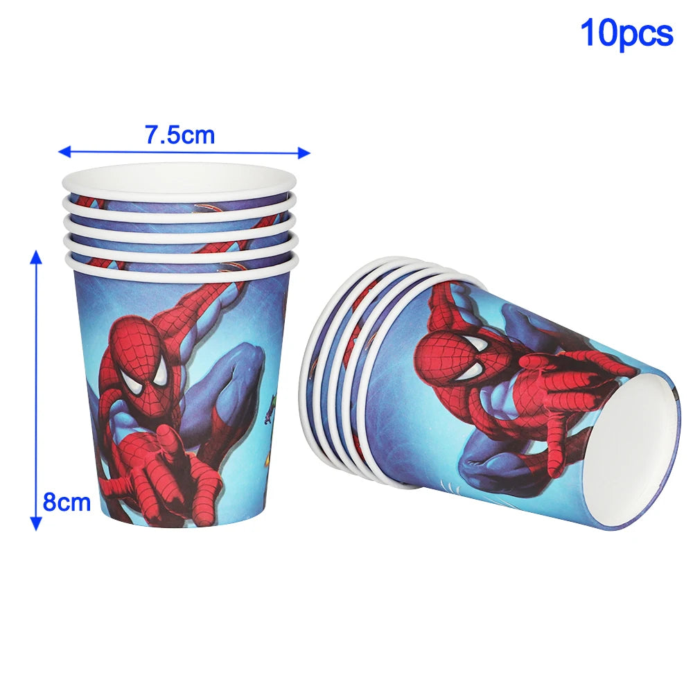 Spider Man Birthday Party Decor Paper Cups Plates Tablecloth For Kids Boy Spiderman Baby Shower Party Decorations Party Supplies