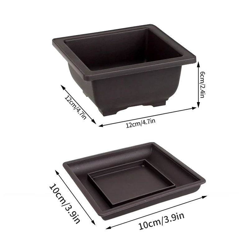 Outdoor Garden Landscape Bonsai Tray Square Rectangular Flowerpots Imitation Purple Clay Succulent Plants Pots 	
Pots for Plants