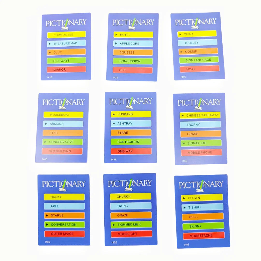 English Version of the Card Game, Pictionary (Party Version), a Game Specifically Designed for Parties, a Board Game, Suitable as a Gift (Colors May Vary Slightly)