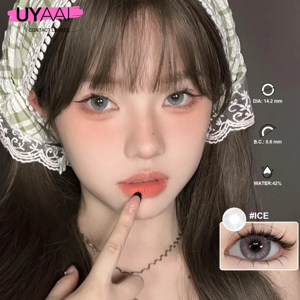 UYAAI Contact Lenses Color Contact Makeup Colored Pupils Black Natural Pupils Beauty 14.5mm Big Black Lenses Brown Contacts Lens