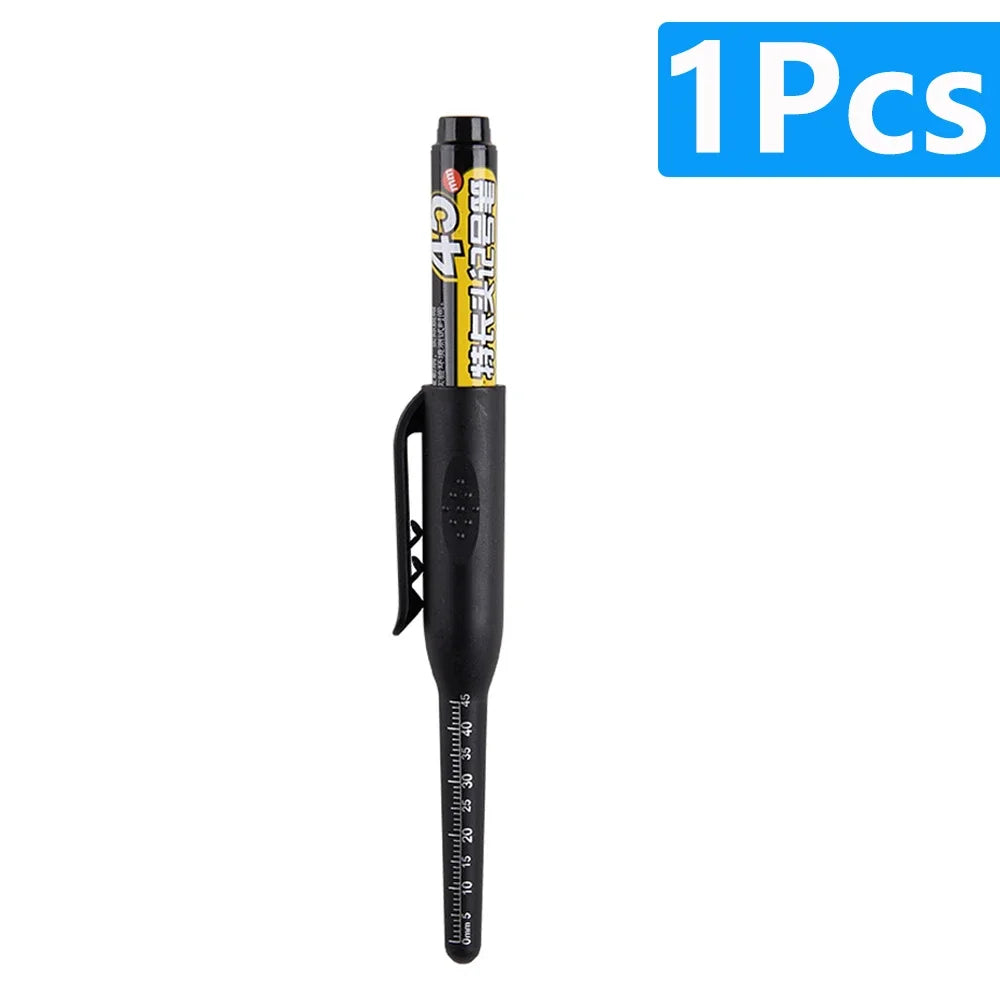 1-6Pcs 45mm Waterproof Long Head Nib Deep Hole Markers Pen Tile Carpenter Pen Multi-purpose for Woodworking Black/Blue/Red Ink