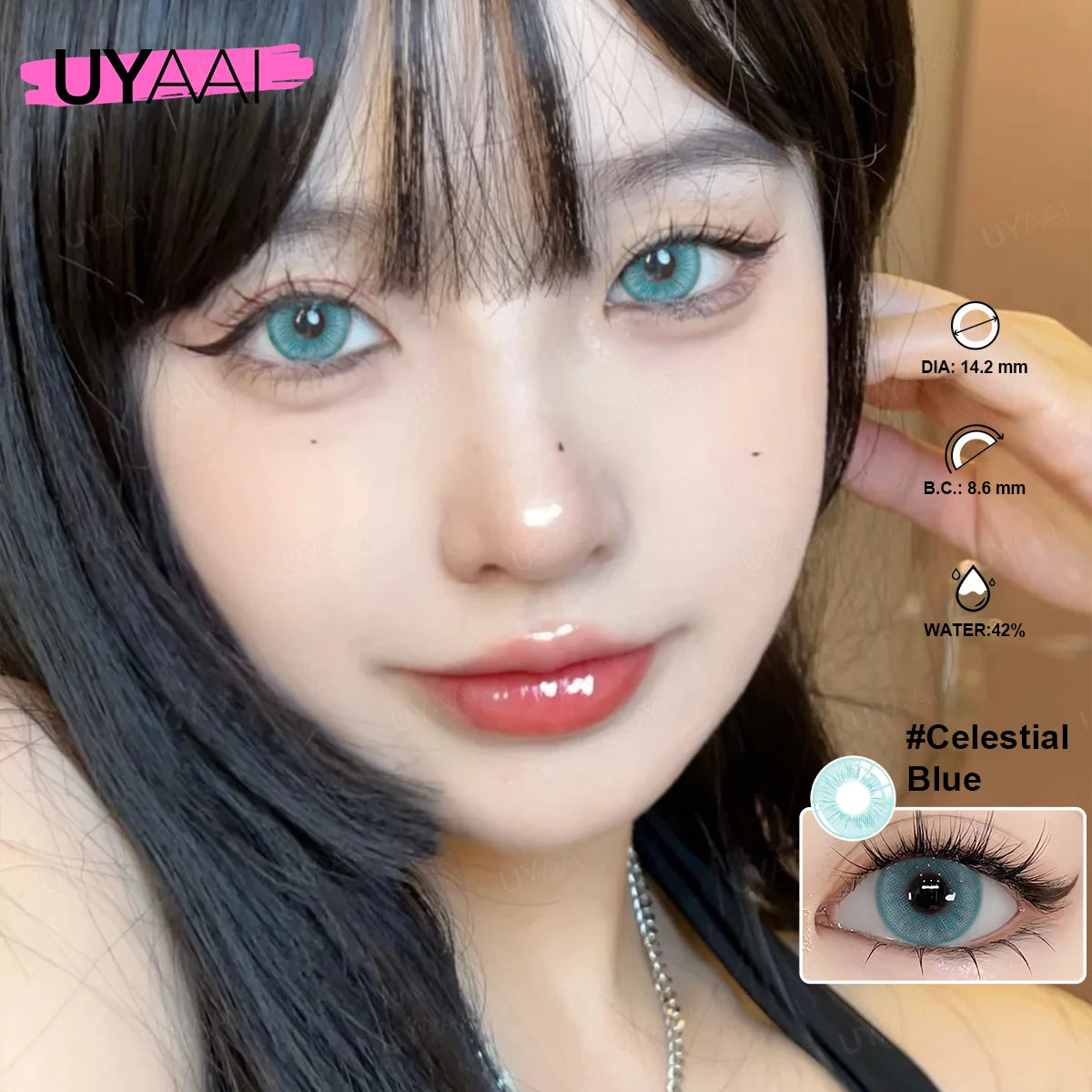 UYAAI Contact Lenses Color Contact Makeup Colored Pupils Black Natural Pupils Beauty 14.5mm Big Black Lenses Brown Contacts Lens