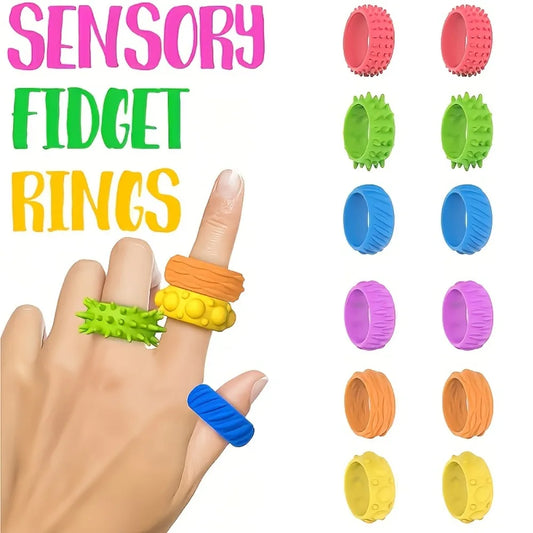 New Fidget Toys Children's Silicone Sensory Ring Silicone Decompression Toy Sensory Ring