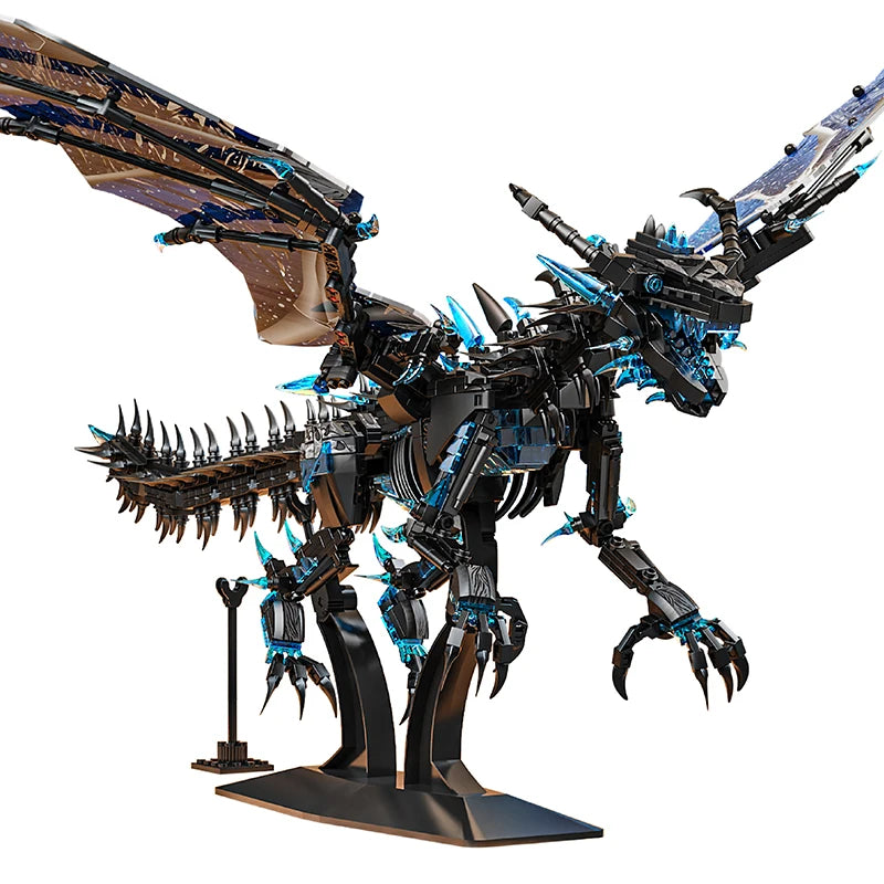Ice Frost Dragon Model Assembled Building Blocks Flying Dragon Educational Children's Toy Boy's Birthday Gift Dragon