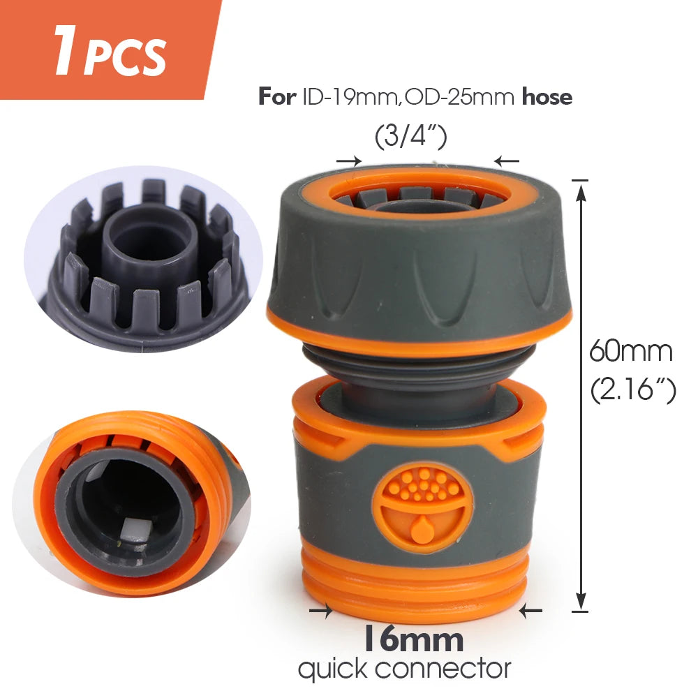 Garden Hose Quick Connector 1/2 3/4 Inch Pipe Coupler Stop Water Connector for Car Wash 20/16mm Irrigation Tube Repair Joints