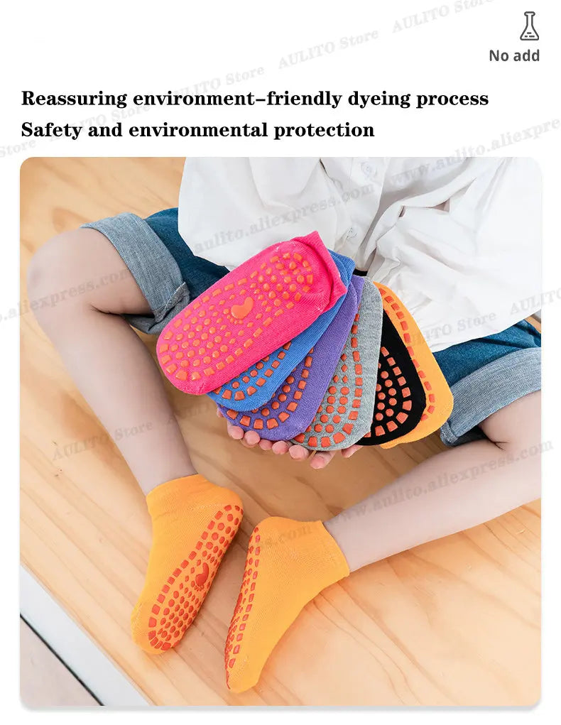 Kids Adults Anti-Slip Floor Socks Parent-Child Trampoline Cotton Breathable Socks Elasticity Sports Boys Girls Outside Children