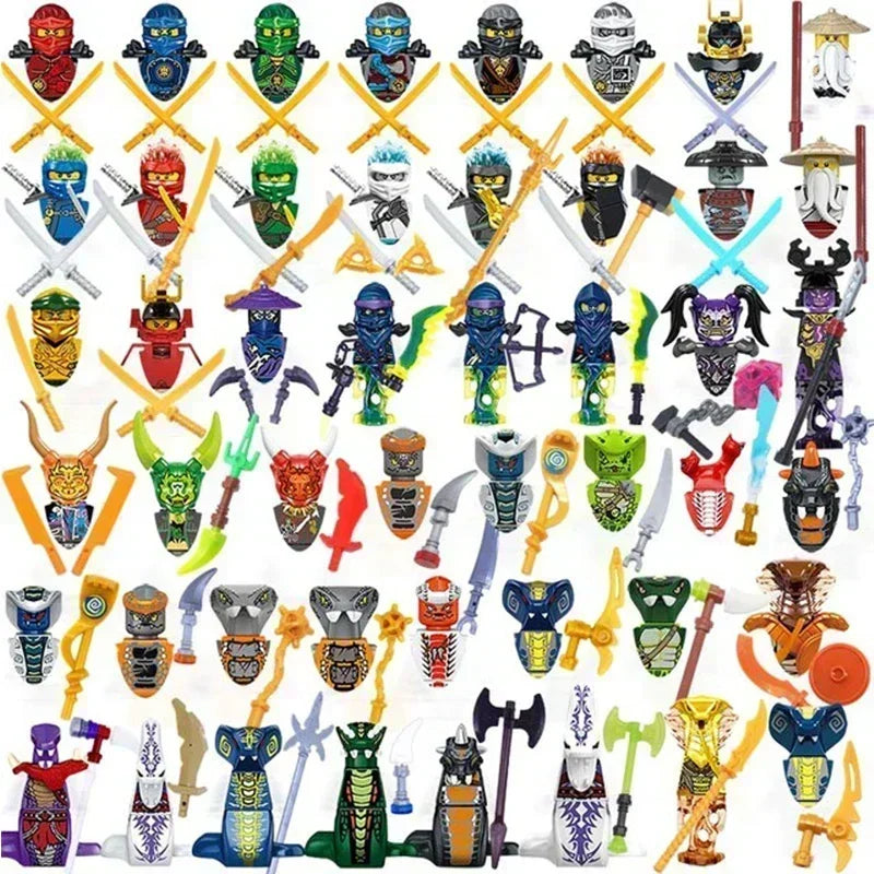 24 Pieces Anime Characters Ninja Figures Garmadon Jay Lloyd Samukai Cole Harumi Ultra Violet Pyro Snake Building Block Kids Toys