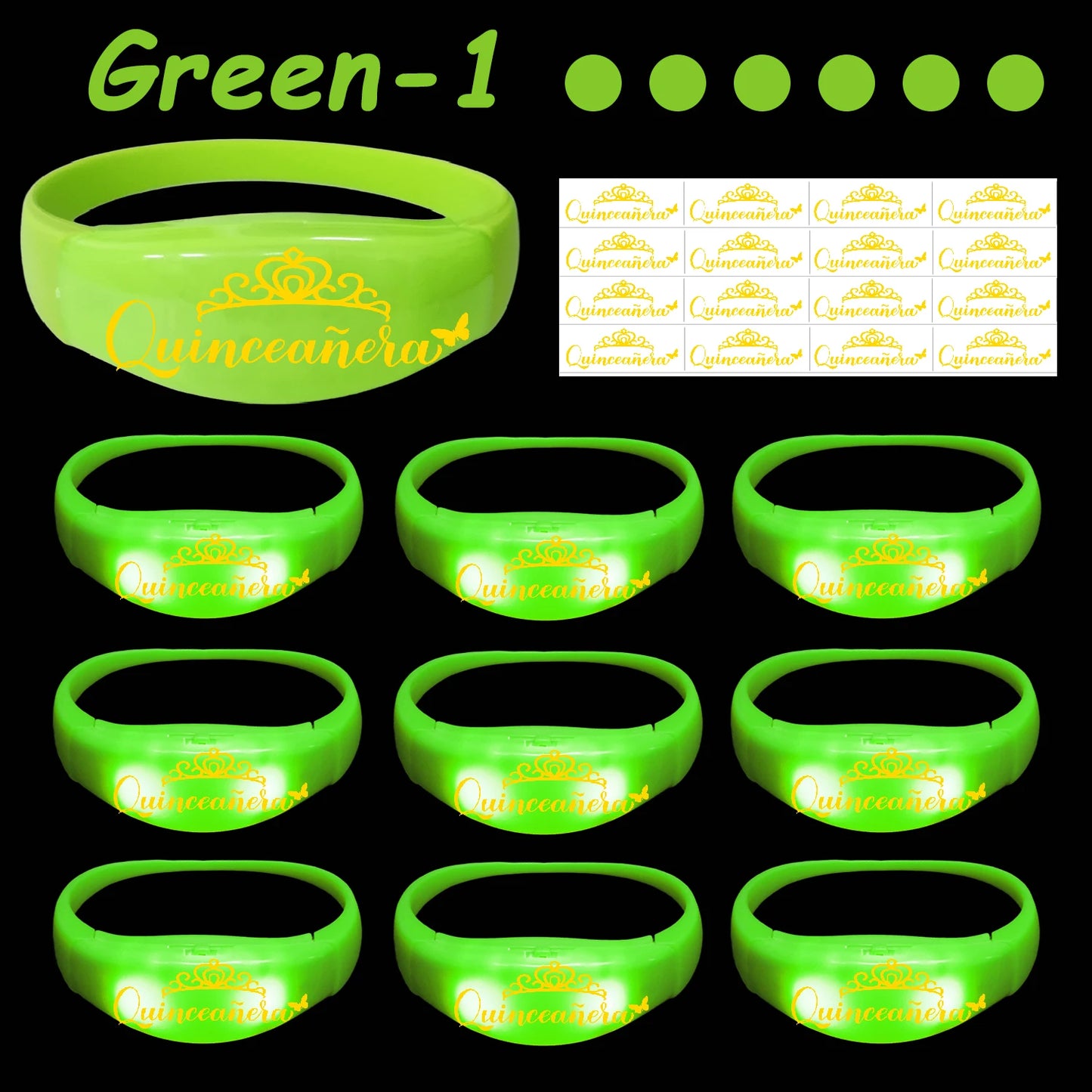 30-200Pcs Quinceanera Music & Sound Activated LED Bracelet Glow Recuerdos Para 15 Años XV Quinceañeras decorations Party Favors