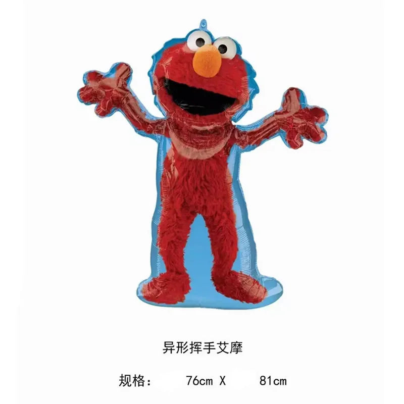 Cartoon Sesames  Street Birthday Party Decor Elmo and Friends Theme Tablecloth Plate Balloon Set Cake Decor Baby Shower