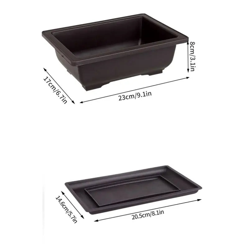 Rectangular Flowerpots Plastic Bonsai Plants Pot Square for Flower Balcony Garden Yard Landscape Bonsai Pot Trays Home Decor
