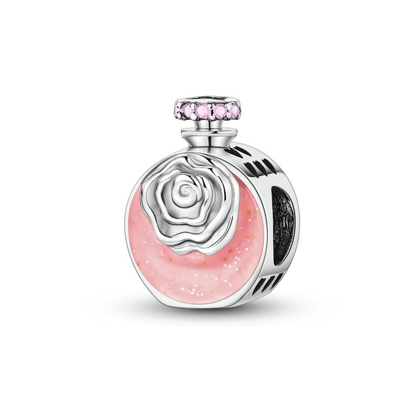 925 Sterling Silver Pink Series Charms Bow Tie Girl Cake Princess Beads Pendant Fit Original Bracelet DIY Jewelry Gift For Woman